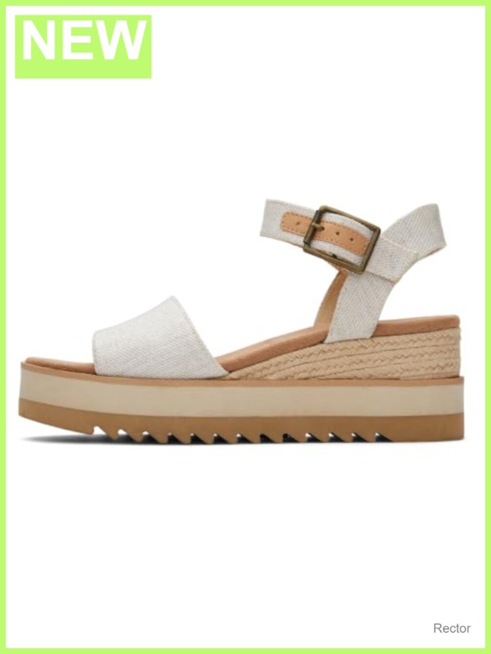 TOMS Diana Wedge Heel Sandal Canvas Espadrille OrthoLite Insole